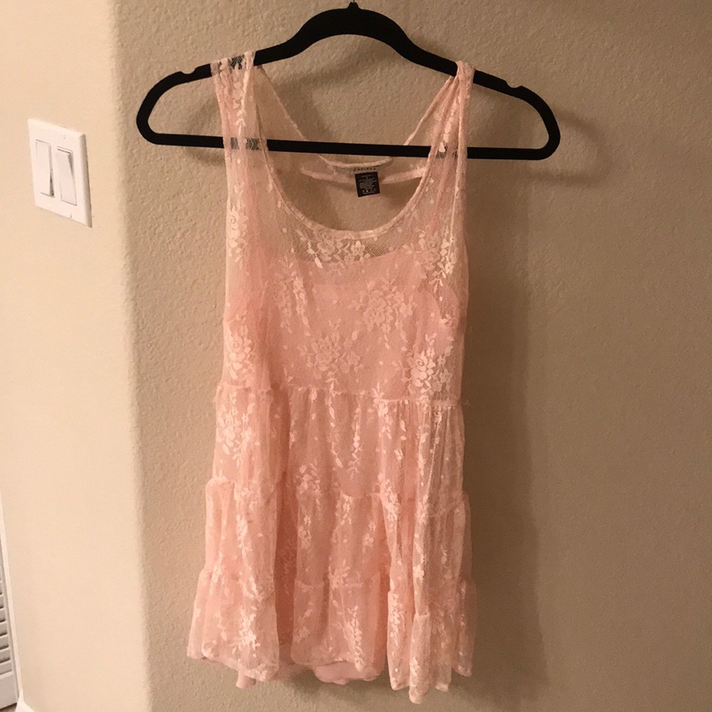 Pink lace dress